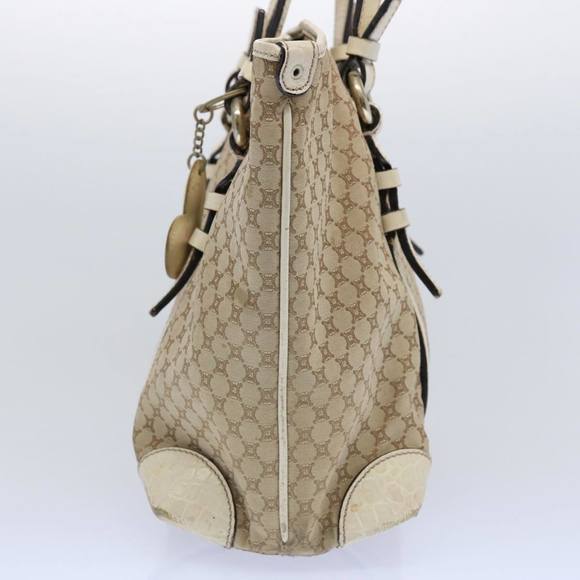 CELINE Macadam Canvas Tote Bag Beige Auth 62341 - Picture 4 of 16